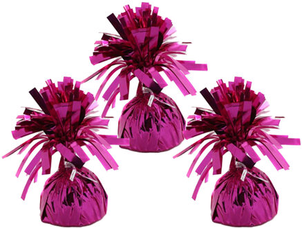 Haza Ballon gewichtjes - 3x - fuchsia - 170 gram - gewichtjes voor helium ballontrosjes