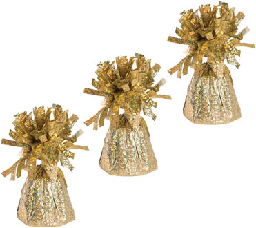 Haza Ballon gewichtjes - 3x - goud - 170 gram - gewichtjes voor helium ballontrosjes