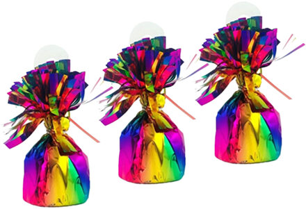 Haza Ballon gewichtjes - 3x - regenboogkleur - 170 gram - gewichtjes voor helium ballontrosjes
