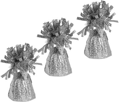 Haza Ballon gewichtjes - 3x - zilver/glitter - 170 gram - gewichtjes voor helium ballontrosjes