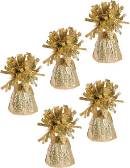 Haza Ballon gewichtjes - 5x - goud - 170 gram - gewichtjes voor helium ballontrosjes