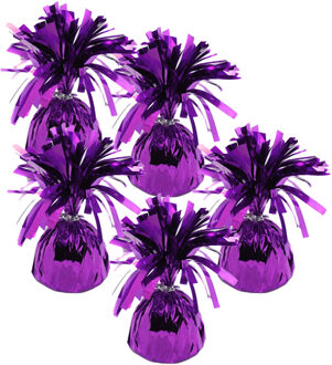 Haza Ballon gewichtjes - 5x - paars - 170 gram - gewichtjes voor helium ballontrosjes
