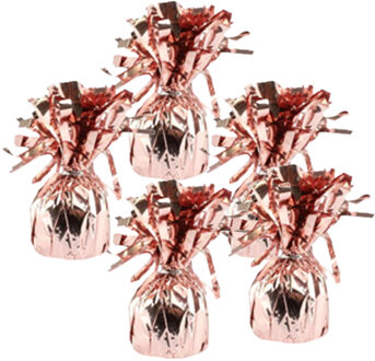 Haza Ballon gewichtjes - 5x - rose goud - 170 gram - gewichtjes voor helium ballontrosjes