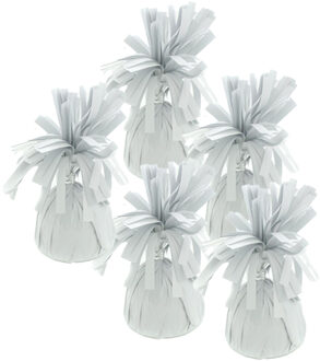 Haza Ballon gewichtjes - 5x - wit - 170 gram - gewichtjes voor helium ballontrosjes