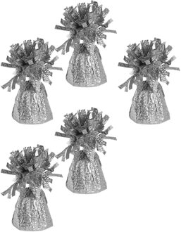 Haza Ballon gewichtjes - 5x - zilver/glitter - 170 gram - gewichtjes voor helium ballontrosjes