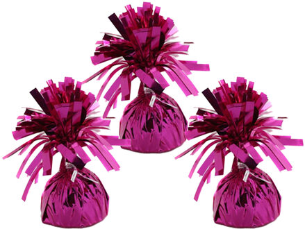 Haza Ballon gewichtjes - 6x - fuchsia - 170 gram - gewichtjes voor helium ballontrosjes
