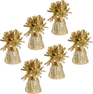 Haza Ballon gewichtjes - 6x - goud - 170 gram - gewichtjes voor helium ballontrosjes