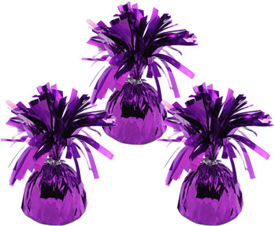 Haza Ballon gewichtjes - 6x - paars - 170 gram - gewichtjes voor helium ballontrosjes