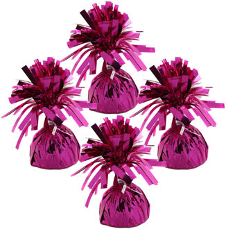 Haza Ballon gewichtjes - 8x - fuchsia - 170 gram - gewichtjes voor helium ballontrosjes