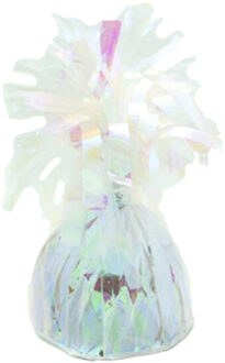 Haza Ballon gewichtjes glitter wit iriserend 170gr - Ballongewichtjes