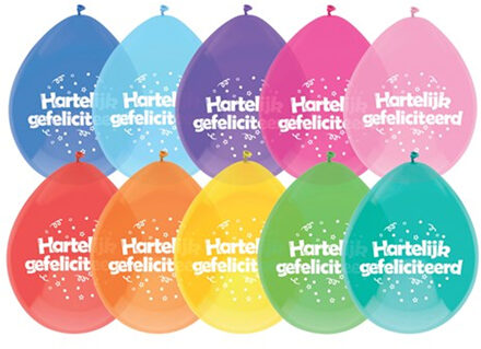 Haza Ballonnen - Hartelijk Gefeliciteerd verjaardag feest - 24 stuks - 29 cm