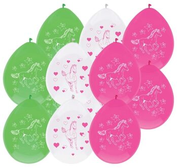 Haza Ballonnen paarden thema - 12x - 30 cm - paard/pony versiering - kinderfeestje/kinderpartijtje
