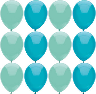 Haza Ballonnen verjaardag/thema feest - 200x stuks - mintgroen/turquoise