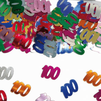 Haza Confetti 100 jaar thema versiering zakjes van 15 gram Multi