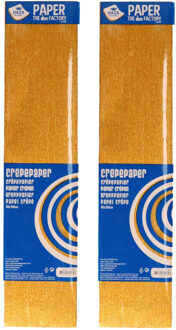 Haza Crepe alu papier plat glitter goud - 2x - 150 x 50 cm - Knutselen met papier - Knutselspullen