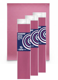 Haza Crepe papier platte vellen - 3x - cyclaam - 250 x 50 cm - Knutselen met papier - Knutselspullen