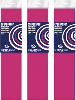 Haza Crepe papier platte vellen - 3x - donkerroze - 250 x 50 cm - Knutselen met papier - Knutselspullen