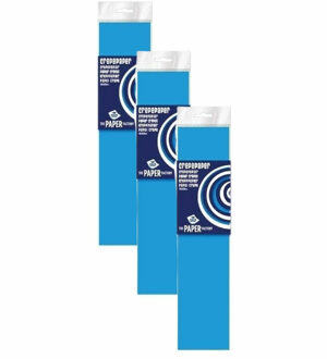 Haza Crepe papier platte vellen - 3x - fluor blauw - 250 x 50 cm - Knutselen met papier - Knutselspullen