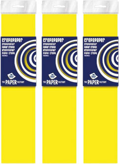 Haza Crepe papier platte vellen - 3x - neon geel - 250 x 50 cm - Knutselen met papier - Knutselspullen