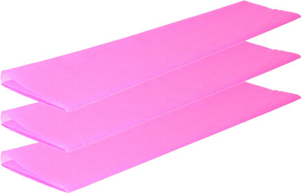 Haza Crepe papier platte vellen - 3x - roze - 250 x 50 cm - Knutselen met papier - Knutselspullen Fuchsia