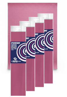 Haza Crepe papier platte vellen - 4x - cyclaam - 250 x 50 cm - Knutselen met papier - Knutselspullen