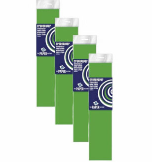 Haza Crepe papier platte vellen - 4x - neon groen - 250 x 50 cm - Knutselen met papier - Knutselspullen