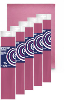 Haza Crepe papier platte vellen - 5x - cyclaam - 250 x 50 cm - Knutselen met papier - Knutselspullen