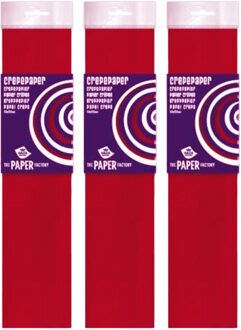 Haza Crepe papier platte vellen - 5x - donker rood - 250 x 50 cm - Knutselen met papier - Knutselspullen