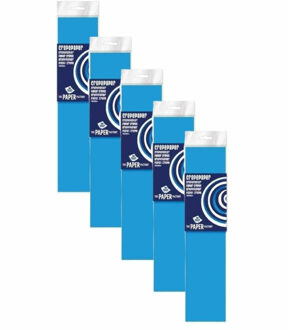 Haza Crepe papier platte vellen - 5x - fluor blauw - 250 x 50 cm - Knutselen met papier - Knutselspullen