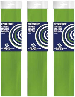 Haza Crepe papier platte vellen - 5x - limegroen - 250 x 50 cm - Knutselen met papier - Knutselspullen