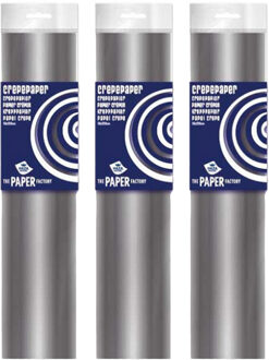 Haza Crepe papier platte vellen - 5x - zilver - 250 x 50 cm - Knutselen met papier - Knutselspullen