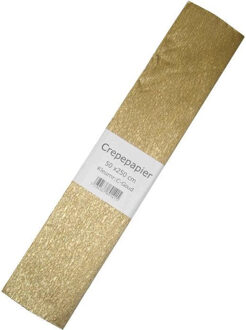 Haza Crepe papier platte vellen - metallic goud - 250 x 50 cm - Knutselen met papier - Knutselspullen Goudkleurig