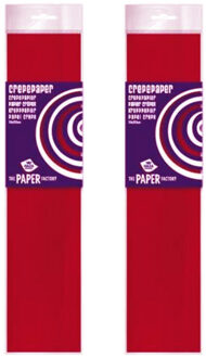 Haza Crepe papier platte vellen - Pakket van 5x stuks - donker rood - 250 x 50 cm - Knutselen met papier