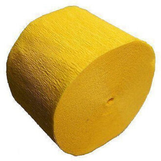 Haza Crepe papier rol - 1x - geel - 200 x 5 cm - brandvertragend