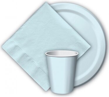 Haza Feest bekertjes karton - lichtblauw - 24x stuks - 256 ml - Wegwerpbekertjes