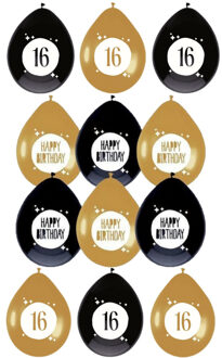 Haza Feestartikelen verjaardag 16 jaar ballonnen leeftijd / happy birthday