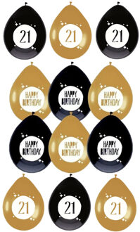 Haza Feestartikelen verjaardag 21 jaar ballonnen leeftijd / happy birthday