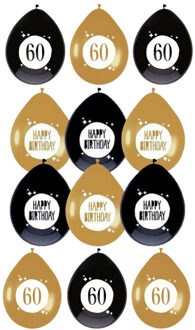 Haza Feestartikelen verjaardag 60 jaar ballonnen leeftijd / happy birthday