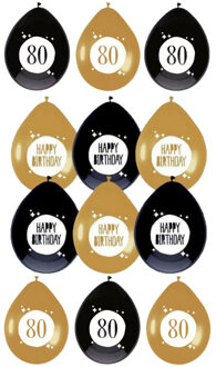 Haza Feestartikelen verjaardag 80 jaar ballonnen leeftijd / happy birthday