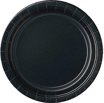 Haza Feestbordjes van karton - zwart - 16x stuks - Dia 23 cm - Wegwerpborden - Halloween/Verjaardag