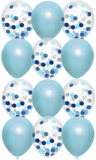 Haza Feestversiering blauw-mix thema ballonnen 12x stuks 30 cm