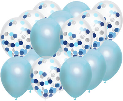Haza Feestversiering blauw-mix thema ballonnen 18x stuks 30 cm