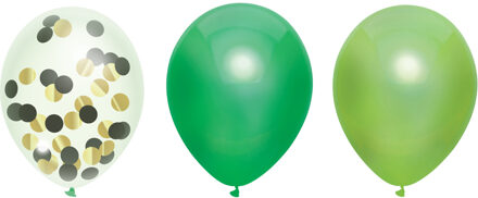 Haza Feestversiering groen-kleuren-mix thema ballonnen 6x stuks 30 cm