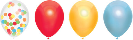 Haza Feestversiering multi-kleuren-mix thema ballonnen 6x stuks 30 cm