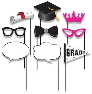 Haza foto prop set Geslaagd - 10-delig - diploma uitreiking/afstudeerA feest - photo booth - Fotoprops Multikleur