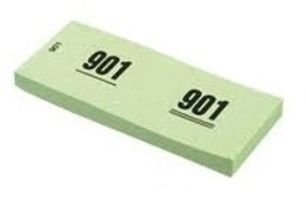 Haza Garderobe nummer blokken - 4x stuks - papier - groen - nr 1 t/m 1000