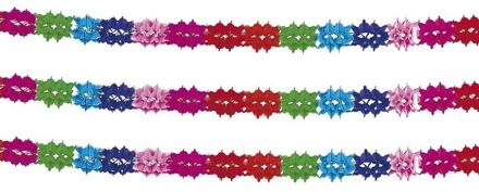 Haza Gekleurde verjaardag feestslingers - 6 meter - papieren slinger - feestartikelen Multi