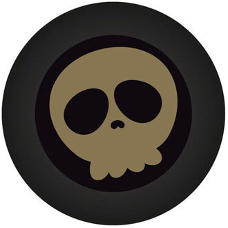 Haza Halloween/horror doodshoofd/schedel bordjes - 8x - zwart - papier - D23 cm