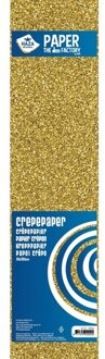 Haza Hobby crepe alu papier gouden glitters 150 x 50 cm - Crepepapier Goudkleurig