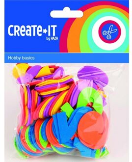 Haza Hobby foam cijfers - multi kleuren - 100x - 3 cm - schuimrubber - DIY knutsel cijfers